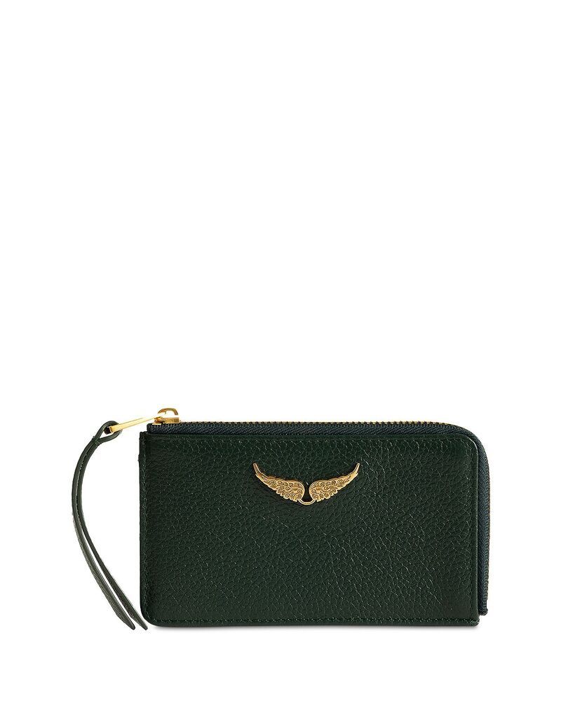 ザディグ エ ヴォルテール レディース アクセサリー 財布 レザー Zadig Voltaire ZV Grained Leather Card Casemerald エメラルド