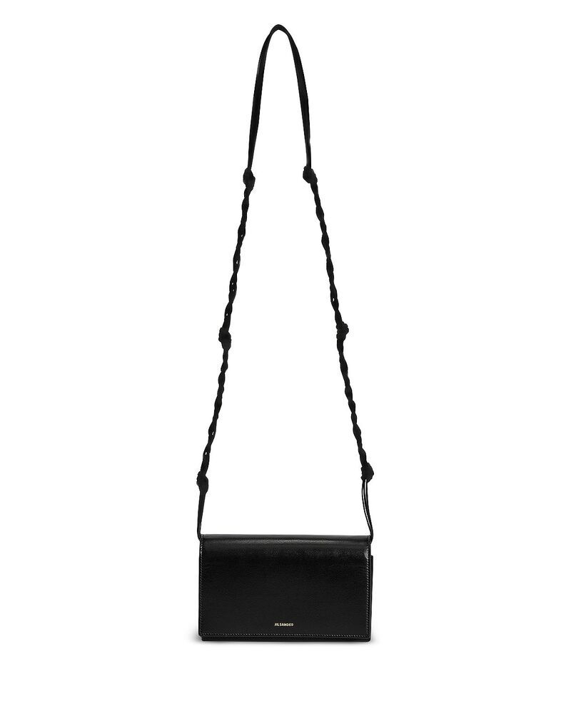 ジル・サンダー レディース アクセサリー 財布 ミニ レザー Jil Sander Tangle Mini Black Leather Wallet Crossbody Black ブラック 154,400円