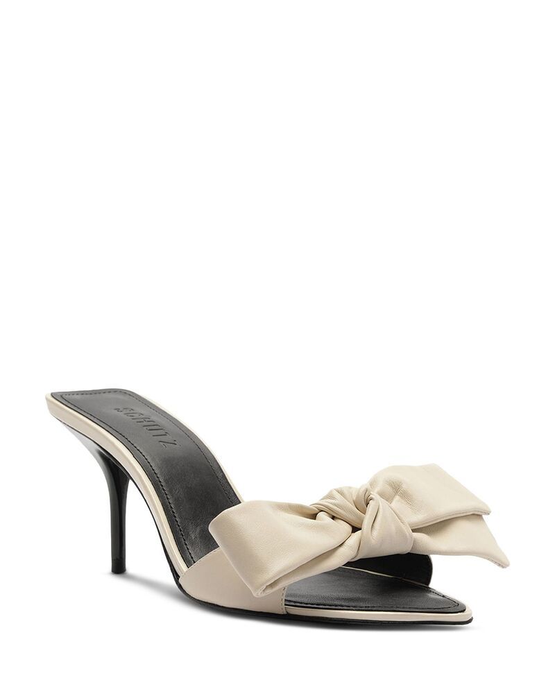 シュッツ レディース シューズ サンダル レザー SCHUTZ Womens Elodie Leather Bow Sandalsugar White ホワイト