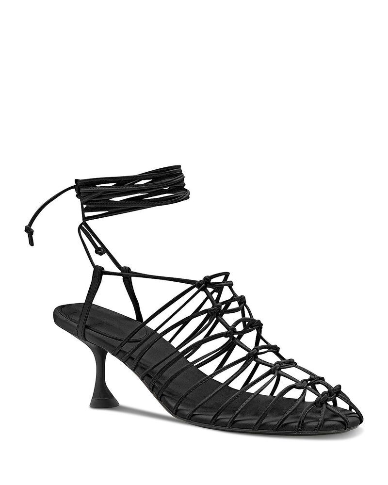 プロエンザショラー レディース シューズ サンダル Tシャツ レザー Proenza Schouler Womens Tee Knot Strappy Leather Sandals Black ブラ 181,900円