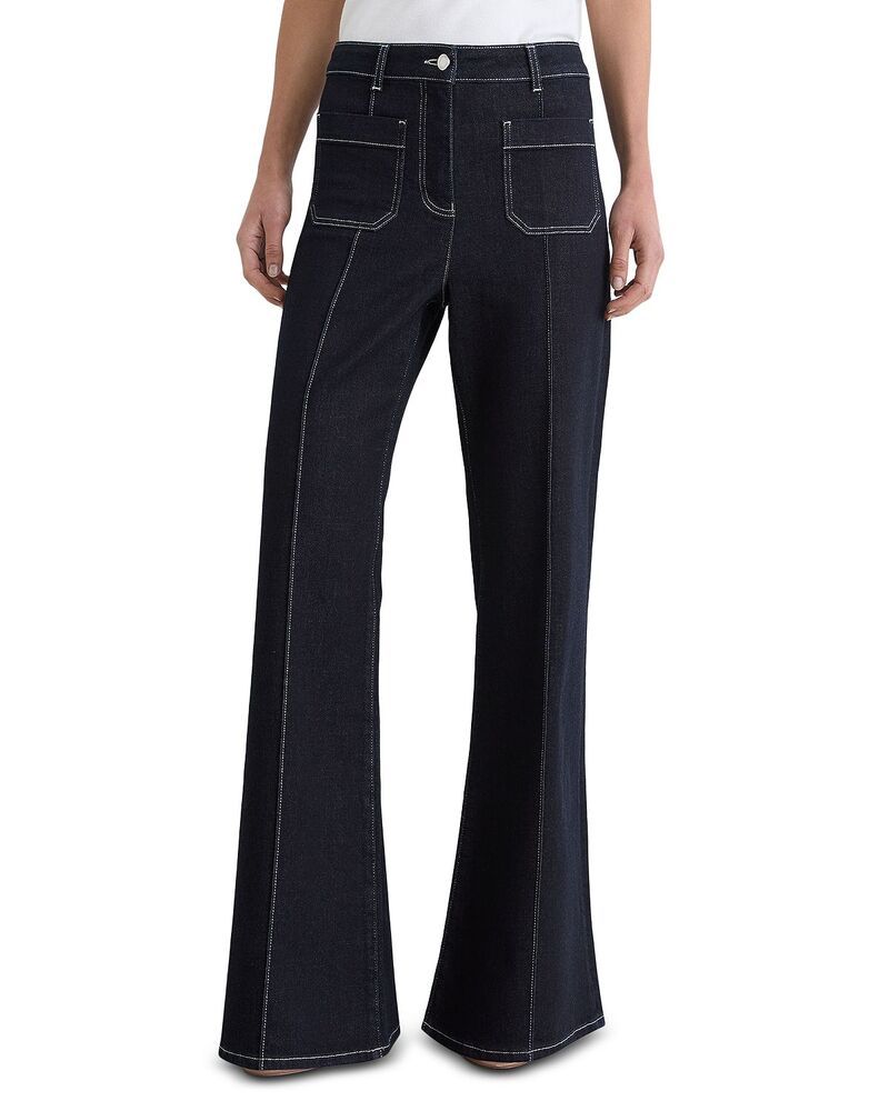 レイス レディース ボトムス デニムパンツ フレア プチ ジーンズ REISS Petite Patch Pocket High Rise Flare Leg Jeans indigo Indigo