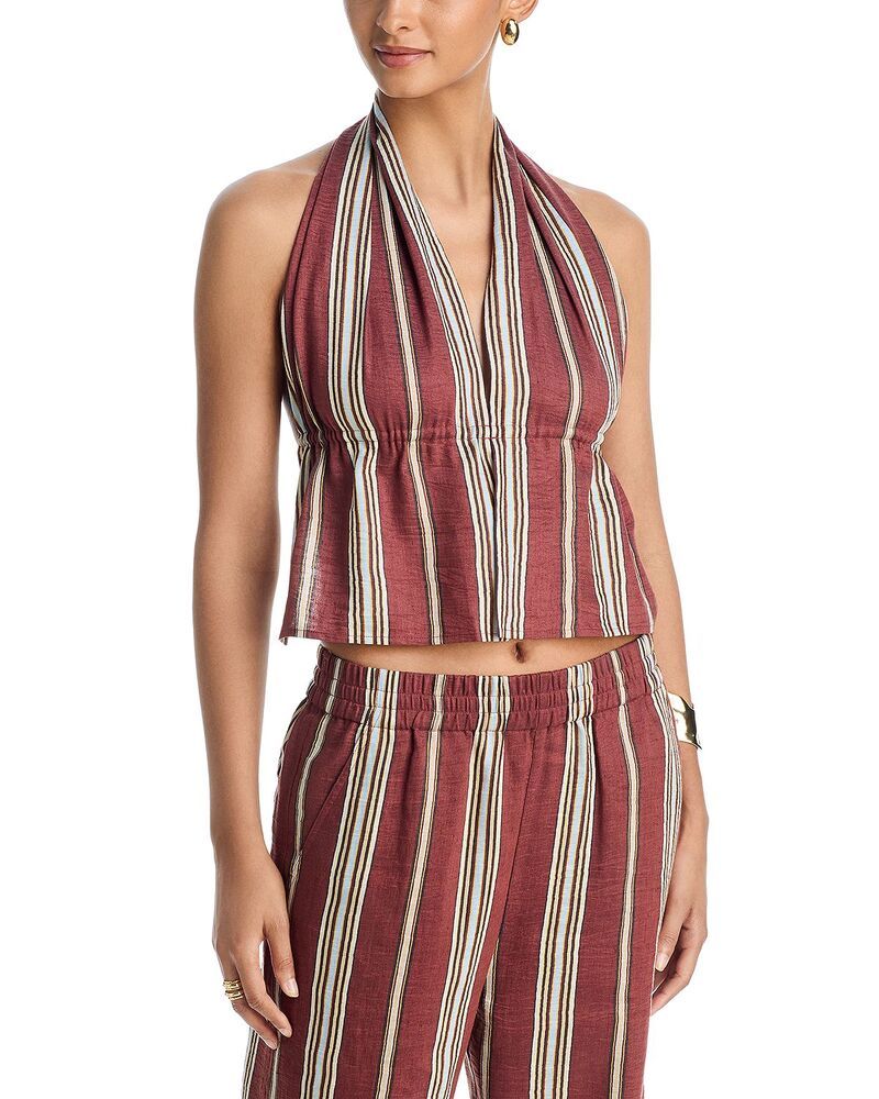 エーエルシー レディース トップス シャツ クロップド エンパイア ホルター ALC Kaia Empire Waist Cropped Halter Top Brunette Multi マルチカラ