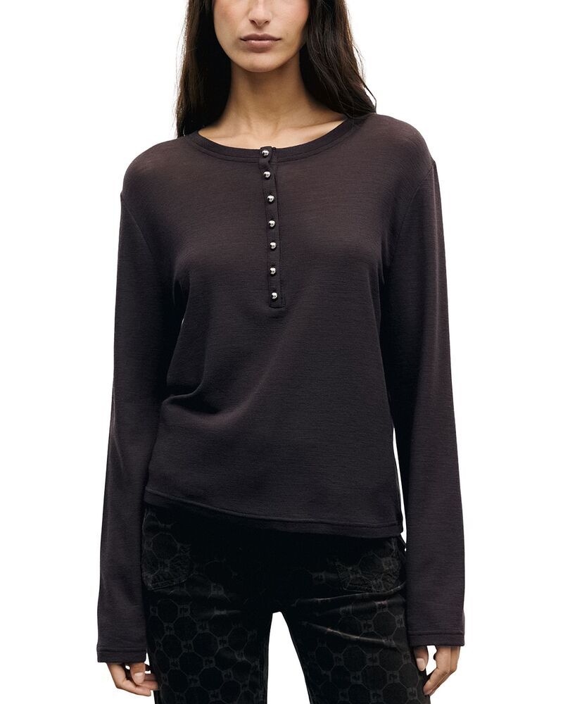 ジェラルド・ダレル レディース トップス シャツ ウール Gerardarel Balie Wool Half Button T Shirt Brown ブラウン