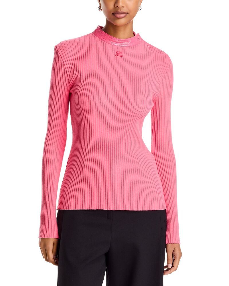 クレージュ レディース アウター ニット・セーター クルーネック Courreges Crewneck Sweater Fever Pink ピンク