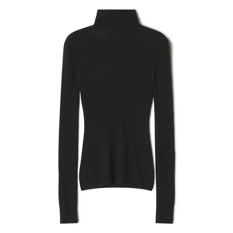 ランバン レディース アウター ニット・セータートルネック ウール シルク Lanvin MERINO WOOL AND SILK TURTLENECK SWEATER Black ブラック