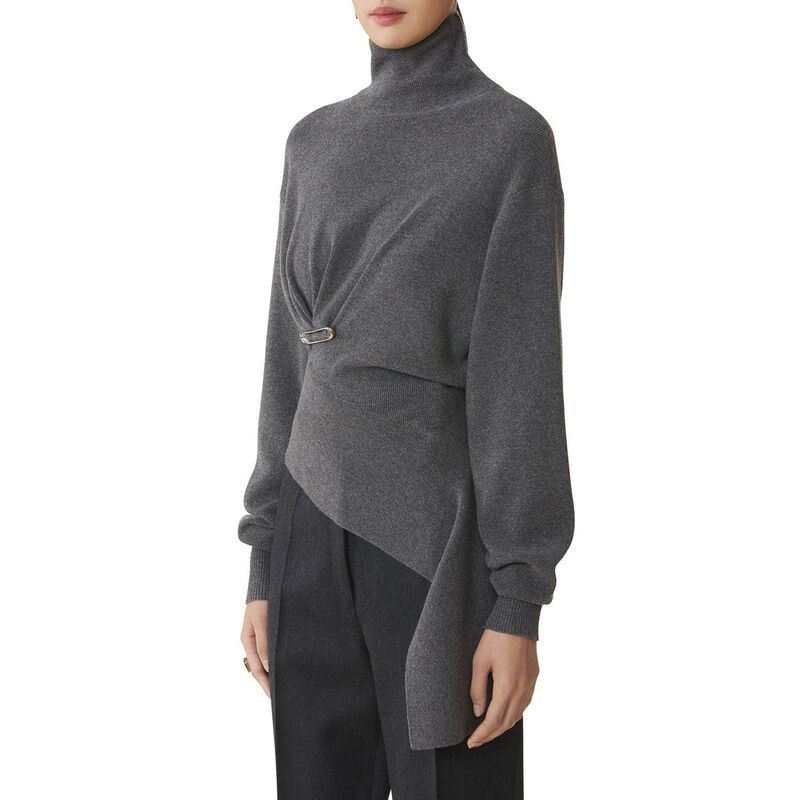 ランバン レディース アウター ニット・セーター ウール Lanvin Wool and Cashmere Sweater Dove gray グレー