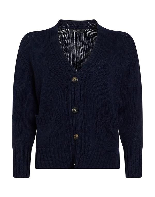 アラゴナ レディース アウター カーディガン カシミヤニット ARAGONA Midnight Blue ブルー