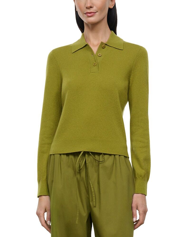 スタウド レディース アウター ニット・セーター ポロシャツ STAUD Gemma Cashmere Polo Sweater Pear 65,340円