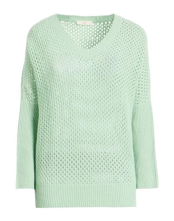 フェデーリ レディース アウター カーディガン カシミヤニット FEDELIght Green グリーン