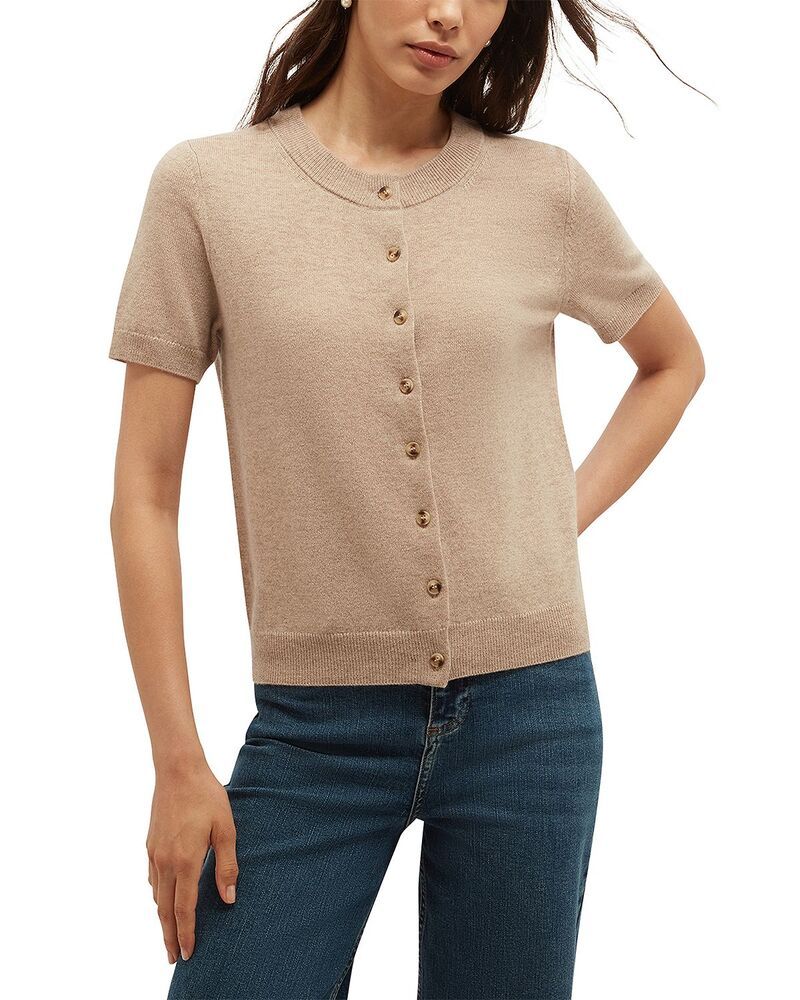 ホッブスロンドン レディース アウター カーディガン HOBBS LONDON Kimmi Short Sleeve Cardigan Oatmeal Marl マール