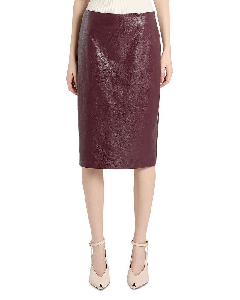 マレーラ レディース ボトムスカート レザー フェイクレザー Marella Mllbiada Faux Leather Skirt Bordeaux