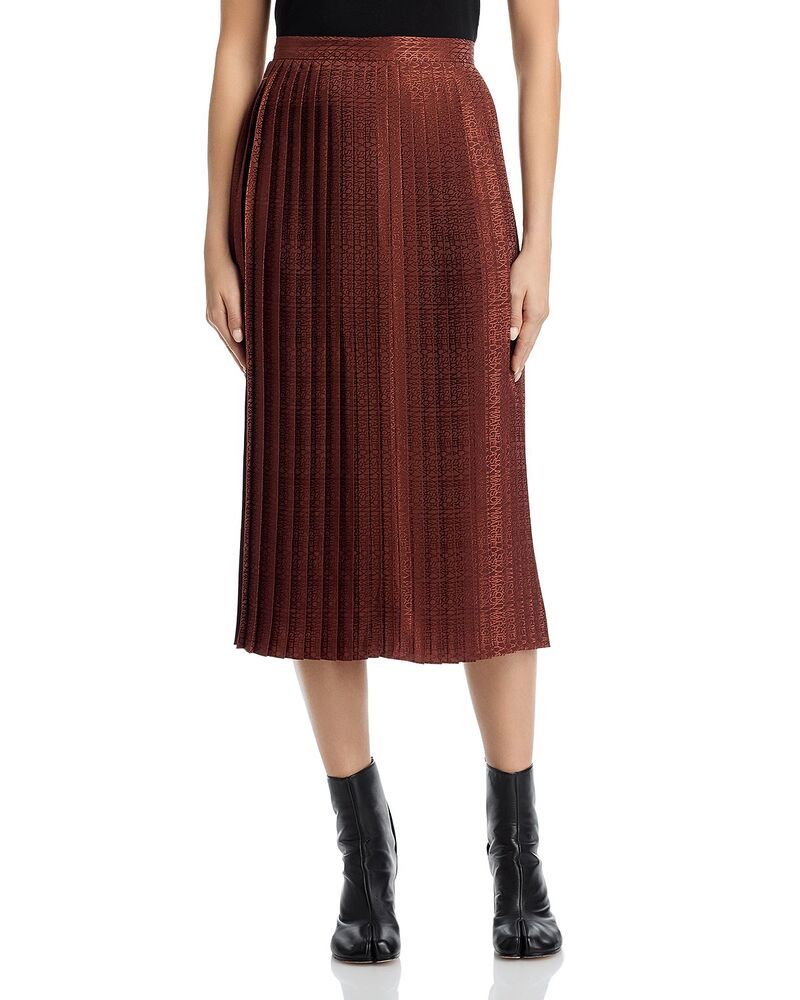マルタンマルジェラ レディース ボトムスカート プリーツ MM6 Maison Margiela Jacquard Pleated Monogram Skirt Light Brown ブラウン