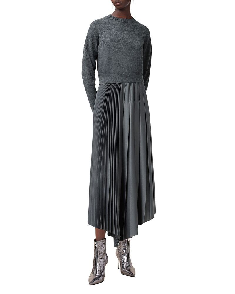 オールセインツ レディース アウター ニット・セーター プリーツ ALLSAINTS Adriana Sweater Pleatedress Turbulence 41,470円