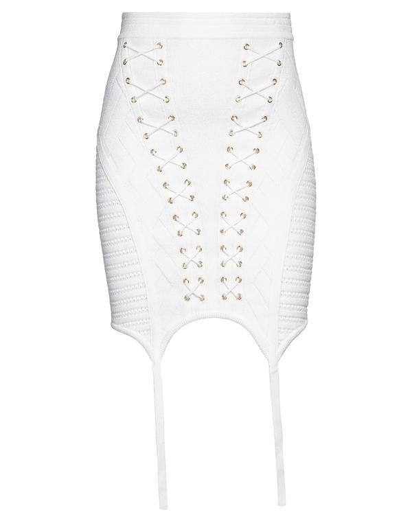 バルマン レディース ボトムスカート BALMAIN Ivory アイボリー