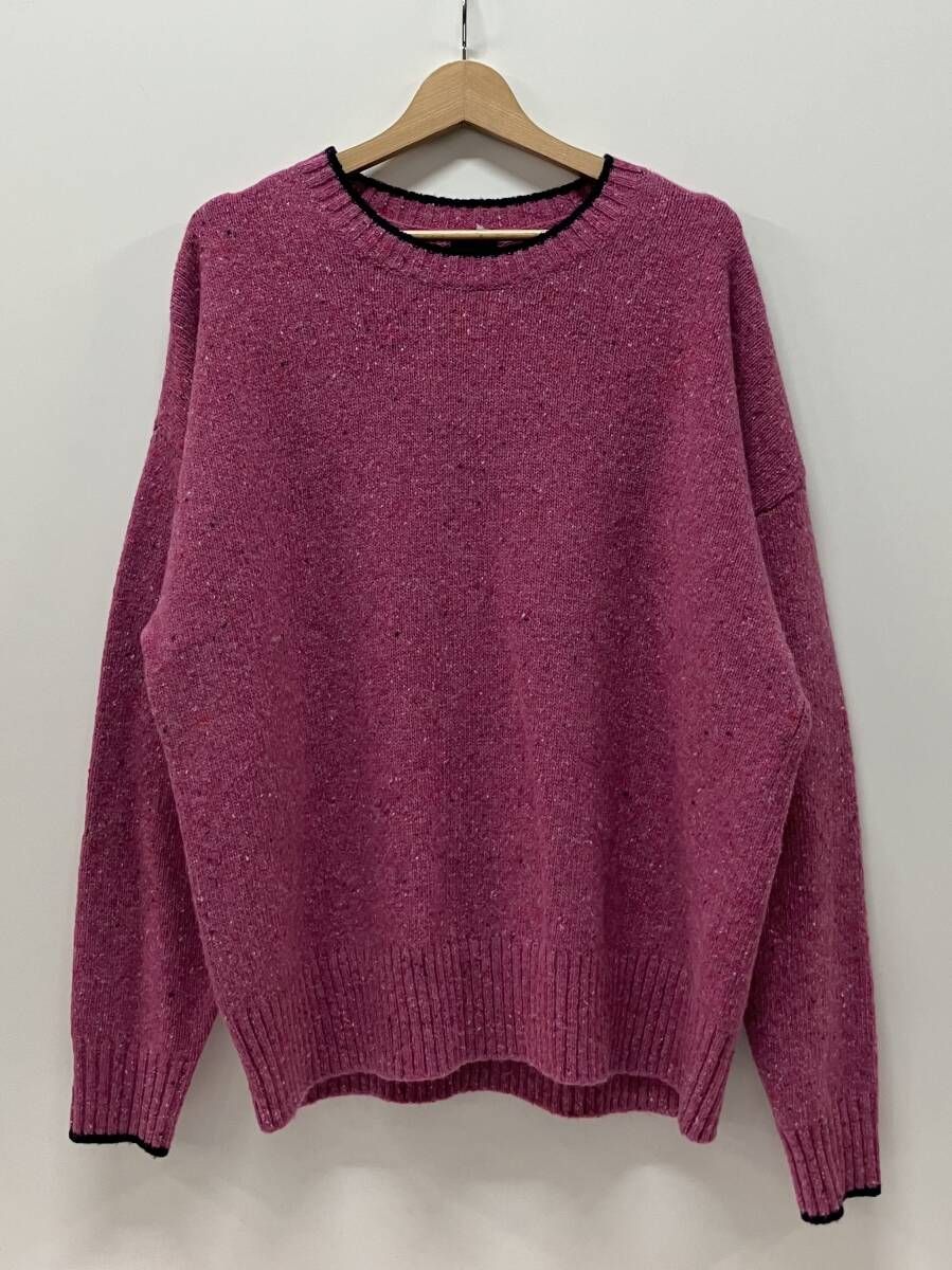 Spick & Span スピック＆スパン 長袖ニット ロゴ インターシャニット サイズF ピンク 25-080-200-5312-4-0