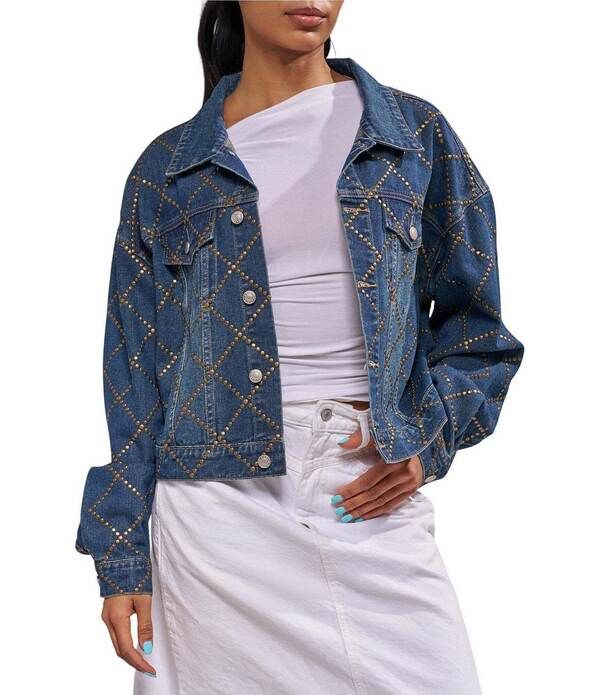 アザレア ワン レディース アウター ジャケット・ブルゾン デニム Azalea Wangramercy Denim Antique Gold Flat Stud Embellished Point 25,418円