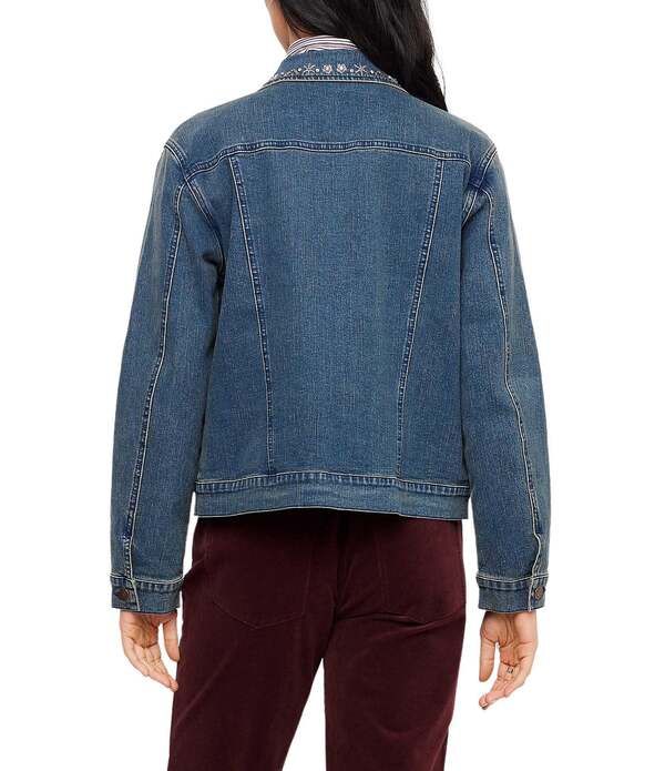 カレンケーン レディース アウター ジャケット・ブルゾン デニム Karen Kanembellishedenim Point Collar Long Sleeve Jacket Denim デニム
