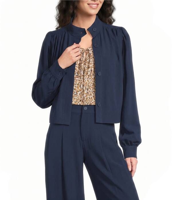 リヴァプール ロサンゼルス レディース アウター ジャケット・ブルゾン Liverpoolos Angelestretch Woven Band Collar Long Sleeve Jacket O