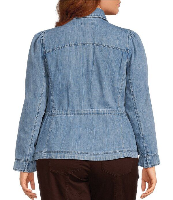 デモクラシー レディース アウター ジャケット・ブルゾン プラスサイズ デニム Democracy Plusize Denim Point Collar Long Sleeve Snap Front 23,616円
