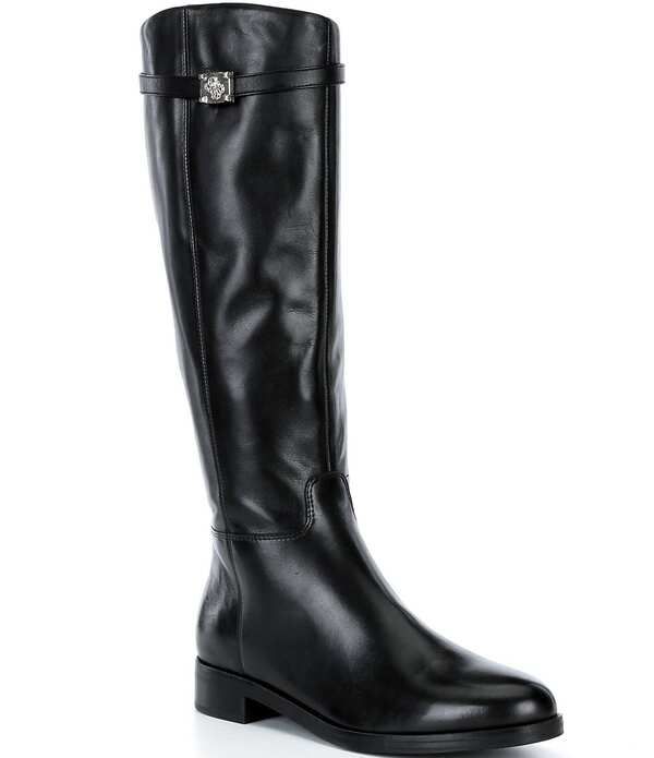 ゲス レディース シューズ ブーツ・レインブーツ トール レザー Guess Zoro Leather Tall Riding Boots Black ブラック