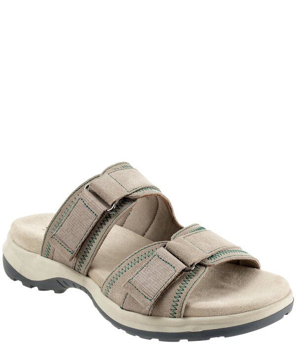ソフトウォーク レディース シューズ サンダル レザー SoftWalk Oasis Leather Walking Sandals Grey グレー