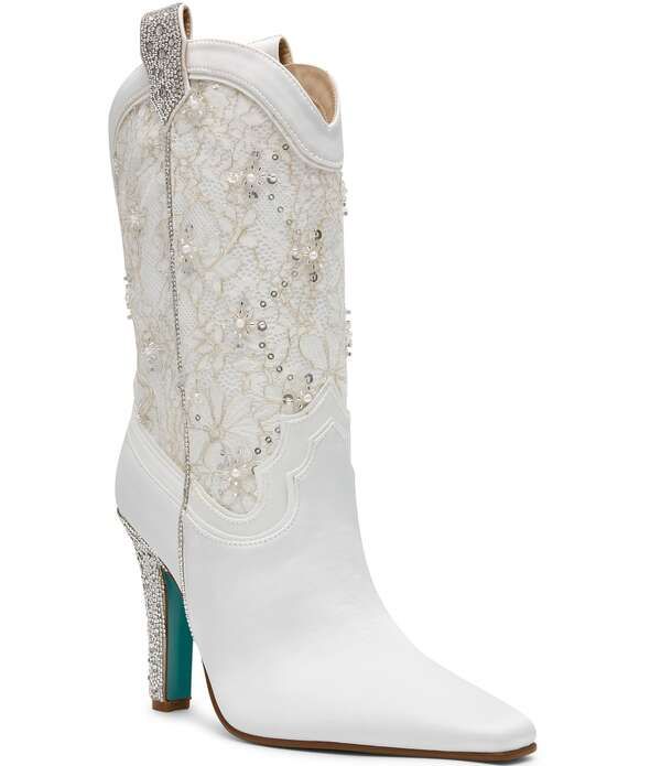 ベッツィジョンソン レディース シューズ ブーツ・レインブーツ サテン レース Blue by Betsey Johnson Bruno Satin Lacembellished Boots Ivor 36,270円