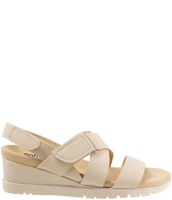 ソフトウォーク レディース シューズ サンダル レザー SoftWalk Novi Leather Banded Wedge Sandals Black ブラック