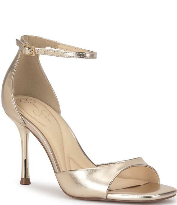 ジェシカシンプソン レディース シューズ サンダル トール アンクル Jessica Simpson Rovena Metallic Ankle Strap Dressandals Pale Gold