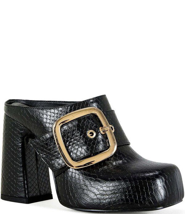 アザレア ワン レディース シューズ サンダル プラットフォーム ヒール Azalea Wang Elysia Embossed Big Buckle Block Heel Platformules 20,610円