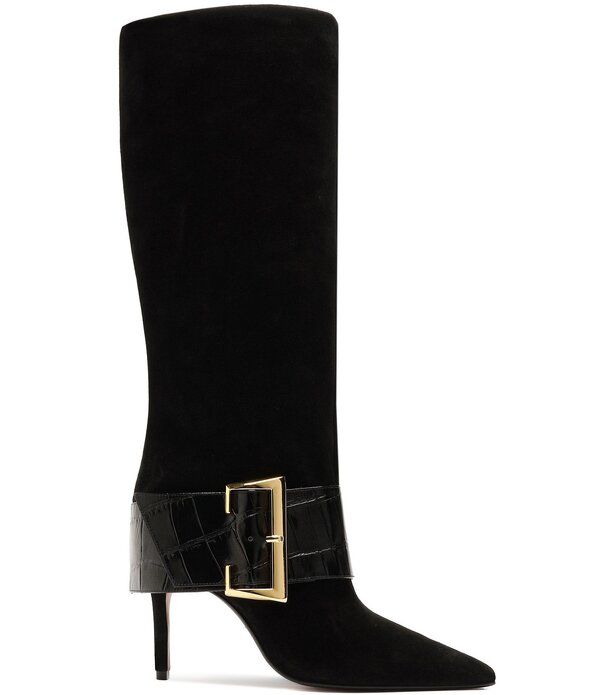 シュッツ レディース シューズ ブーツ・レインブーツ トール スエード Schutz Beatrix Suede Croco Strap Big Buckle Hardware Tall Dress
