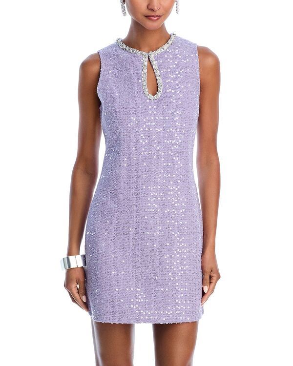 アクア レディース トップス ワンピースパンコール AQUA Sequined Sheath Dress Exclusive Purple パープル