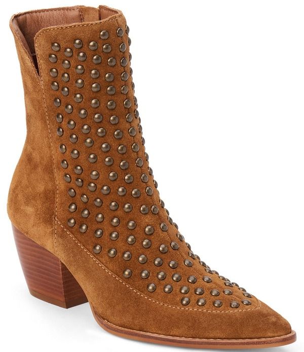 マチス レディース シューズ ブーツ・レインブーツ スエード Matisse Margaret Suede Studded Booties Tobacco
