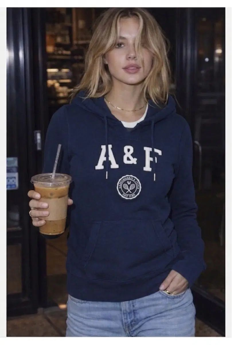 アバクロンビー フードTシャツ ネイビー
