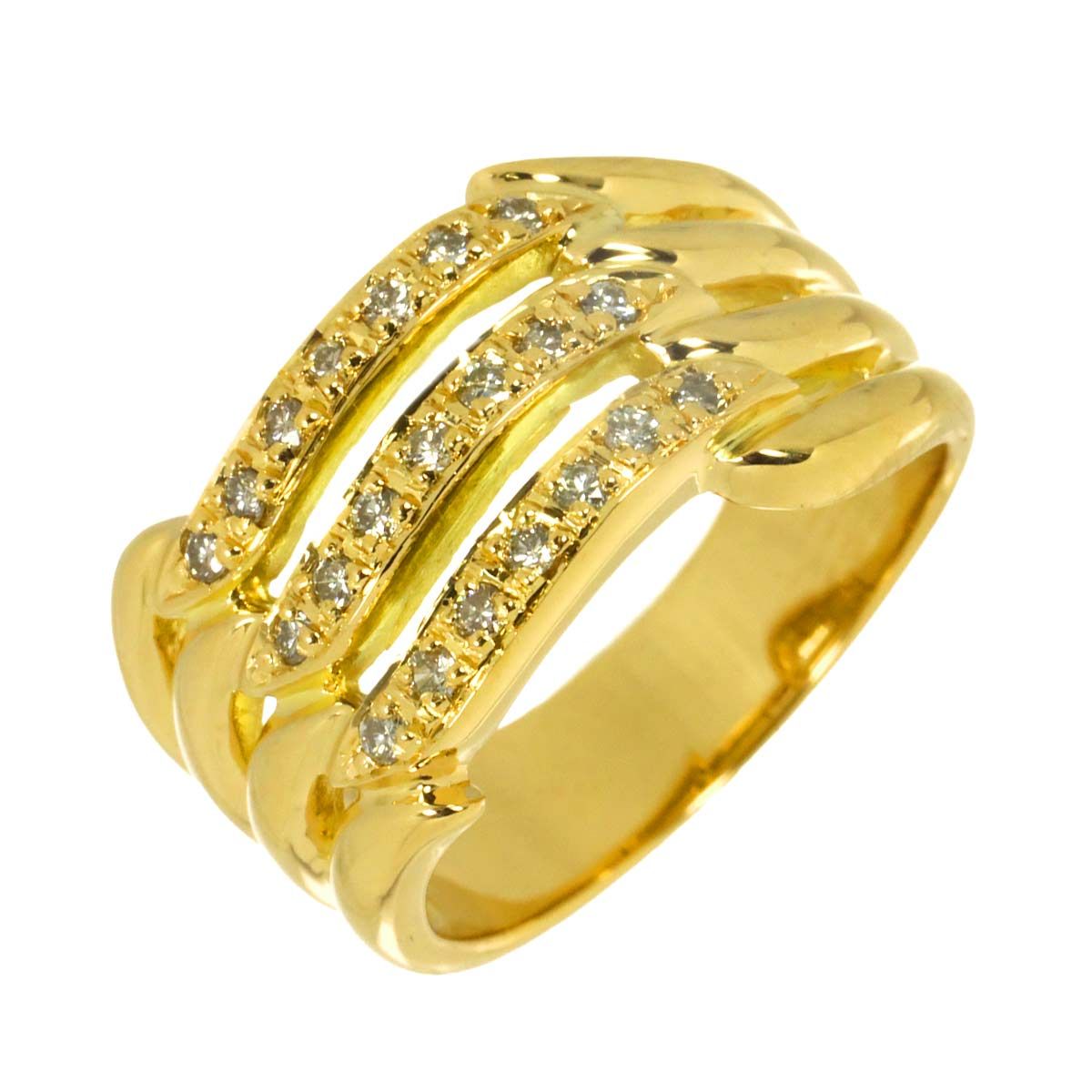 リング 11.5号 ダイヤ 0.23ct K18 YG イエローゴールド 750 指輪 Diamond Ring 90333430 92,400円