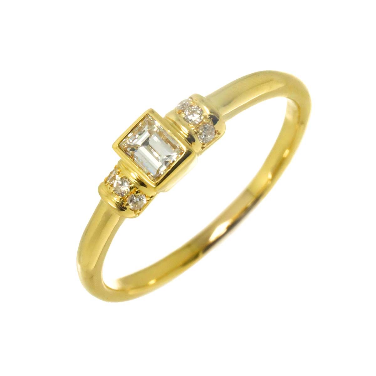 リング 18号 ダイヤ 0.28ct/0.07ct K18 YG イエローゴールド 750 指輪 Diamond Ring 90336612