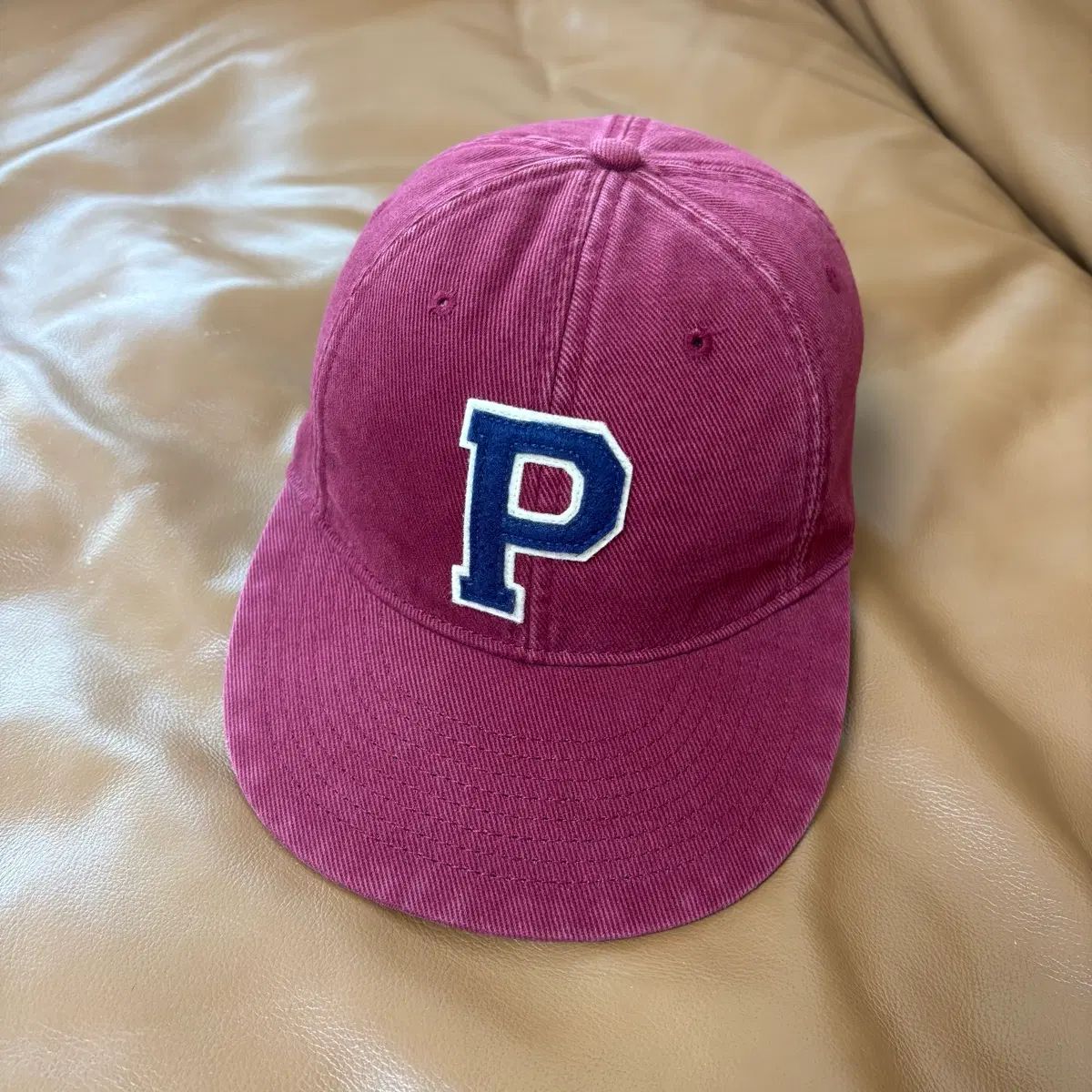 POLO ポロ ラルフローレン アプリーケ 6パネル ベースボールキャップ 帽子 ウォッシュド ワイン