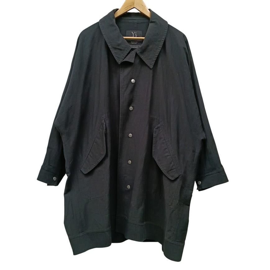 Ys ワイズ Yohji Yamamoto ヨウジヤマモト ステンカラーコート ブラック系 コットン サイズ2 G00269