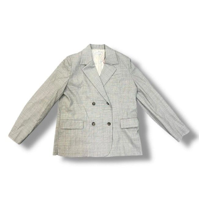 参考上代29,700円 未使用 MAISON SPECIAL Side Zip Double Breasted Jacket サイドジップダブルブレステッドジャケット テーラードジャケット メゾンスペシャル 21241115303 グレー F （273MG）