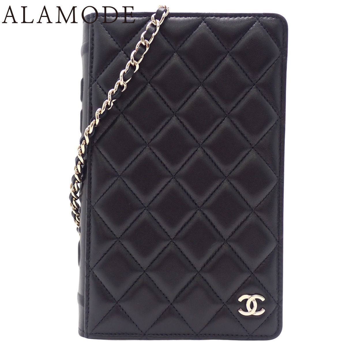CHANEL(シャネル) マトラッセ ブックチェーンショルダー ショルダーバッグ 肩掛け 斜め掛け ラムスキン ブラック黒 シャンパンゴールド金具 レディース 40802207989【中古】【アラモード】