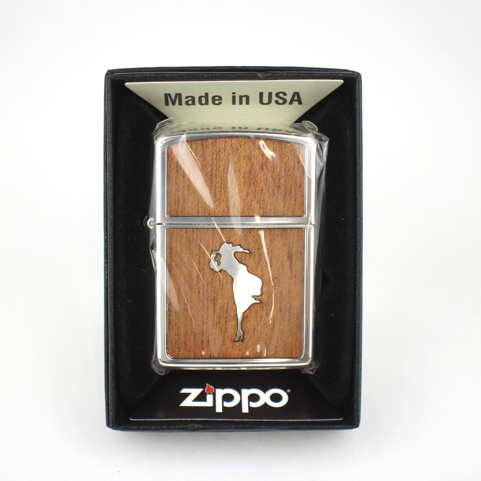 未使用品 希少 【 オールド 】 ☆ ZIPPO Windy armor アーマー 2005年 ウッド インレイ 木目調