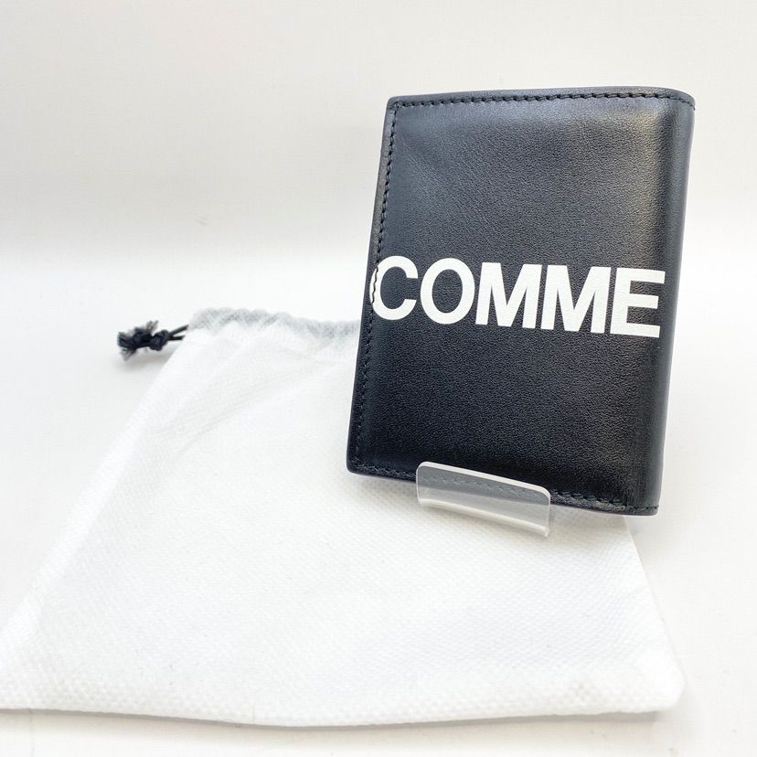 ♪ COMME des GARCONS レザーウォレット ブラック 二つ折り財布 コムデギャルソン メンズ レディース ブランド小物 モノトク