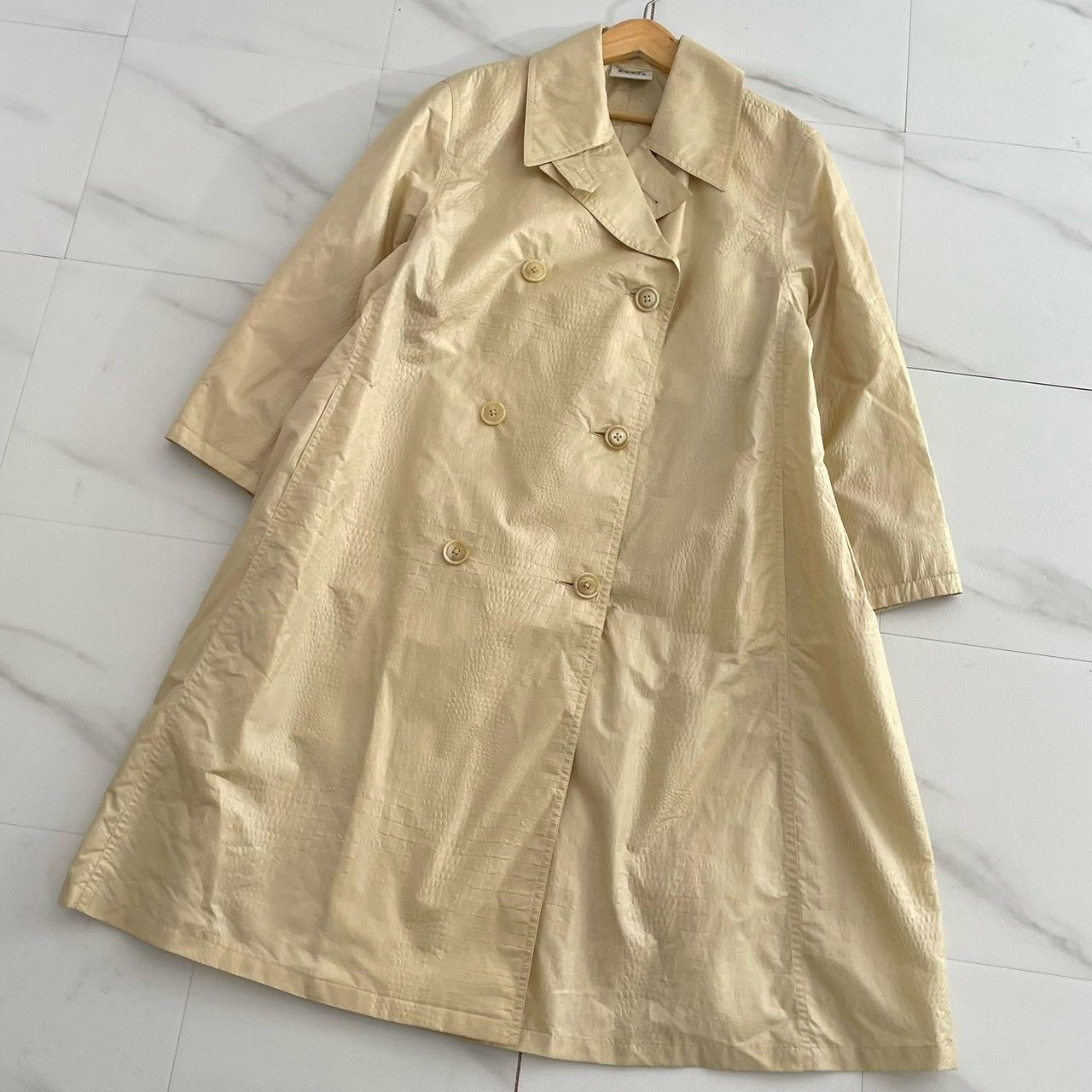 希少✨AKRIS アクリス 王室御用達 シルク100% ロングコート 40 ダブルボタン ビジネス