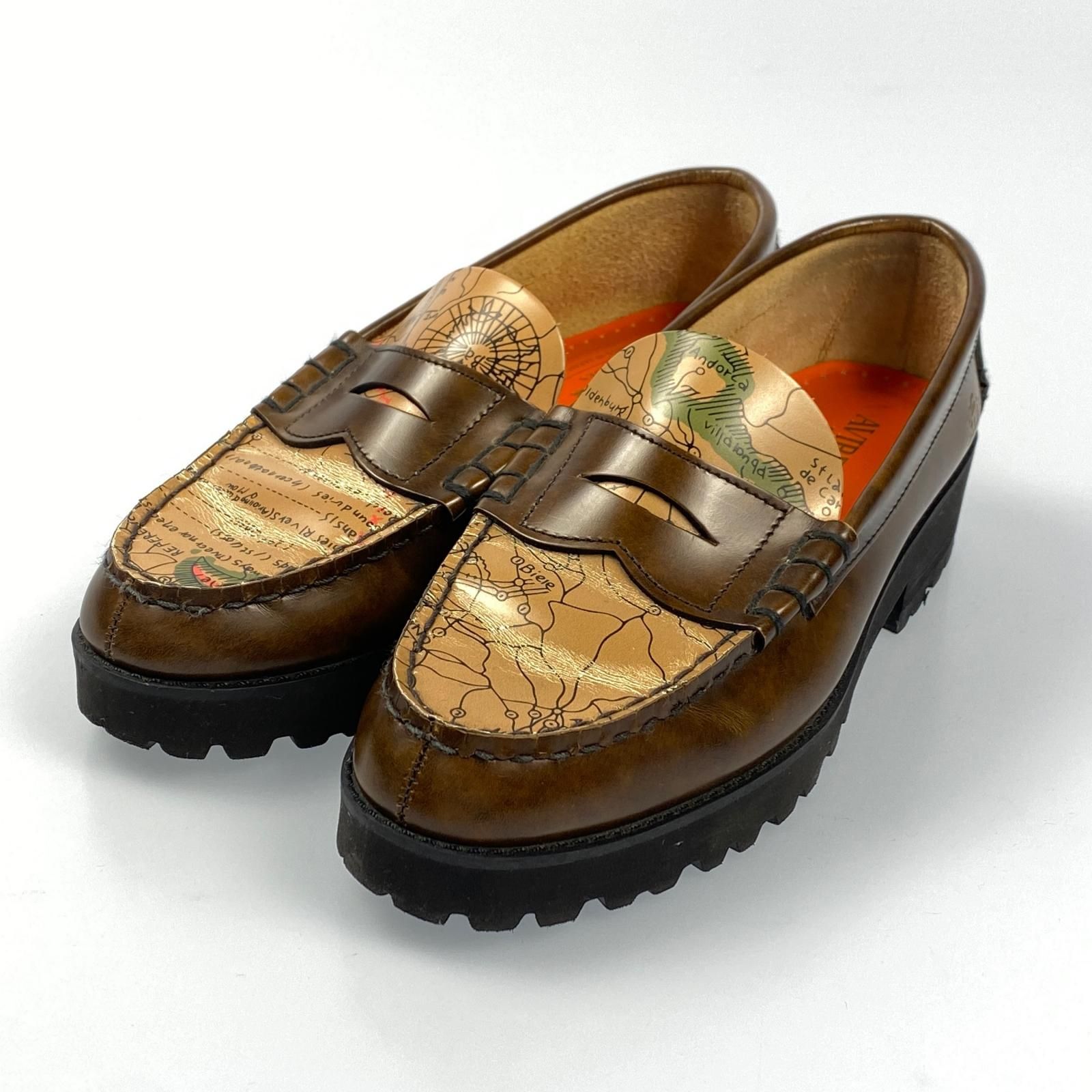 【姫路東店】 中古 AVIREX | アヴィレックス ×KENFORD ローファー TANKSOLE LOAFERS ICON of FLIGHT CJ25F 23.5cm ブラウン 【128】 15,246円