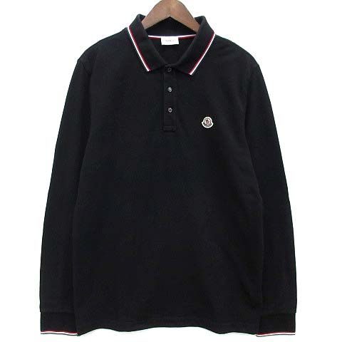モンクレール MONCLER 鹿の子 ポロシャツ 長袖 ワンポイント トリコロール ブラック 黒 XL E20915348000 10,934円