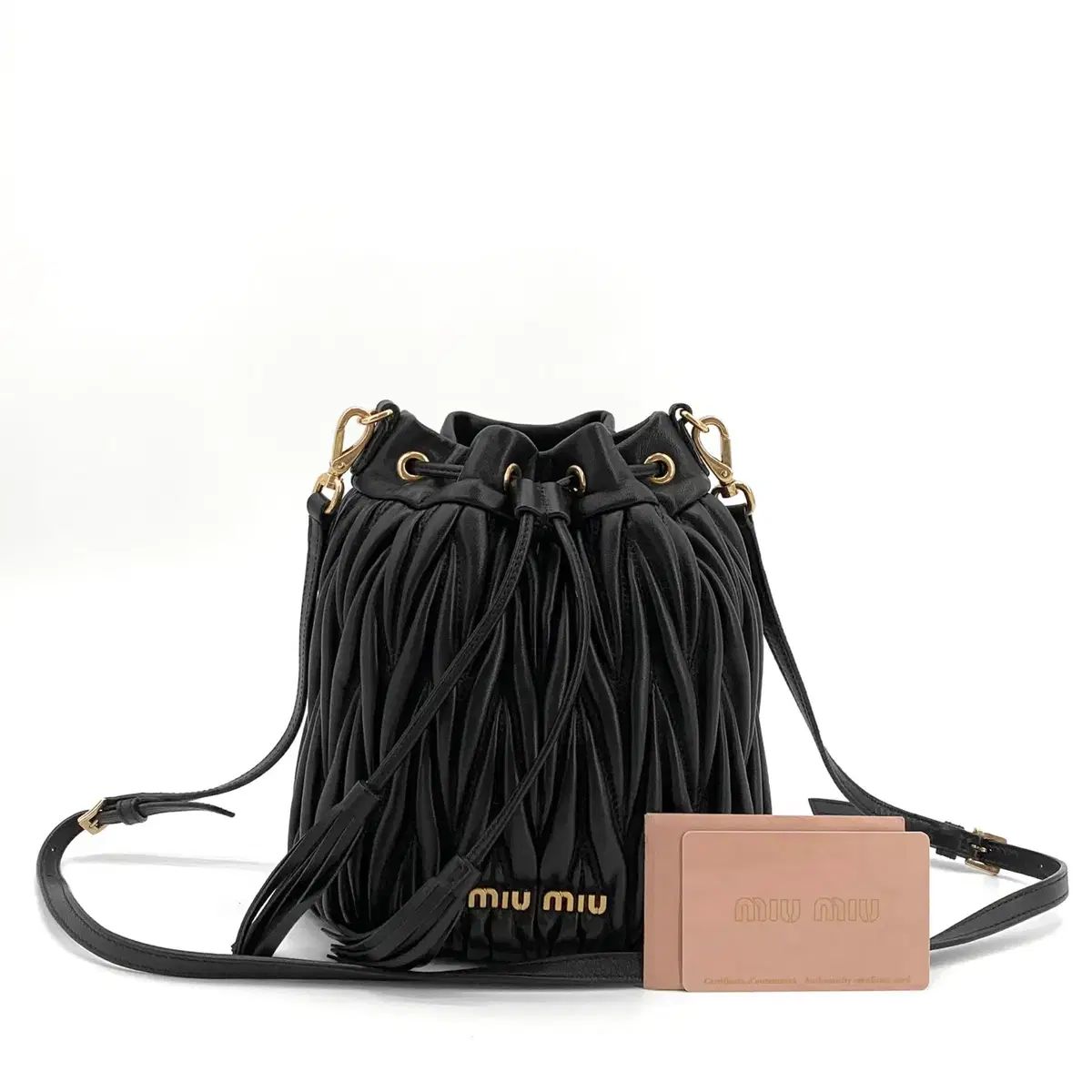 百貨店購入 MIU MIU ミュウミュウ マテラッセ バケットバッグ クロスバッグ 5be014