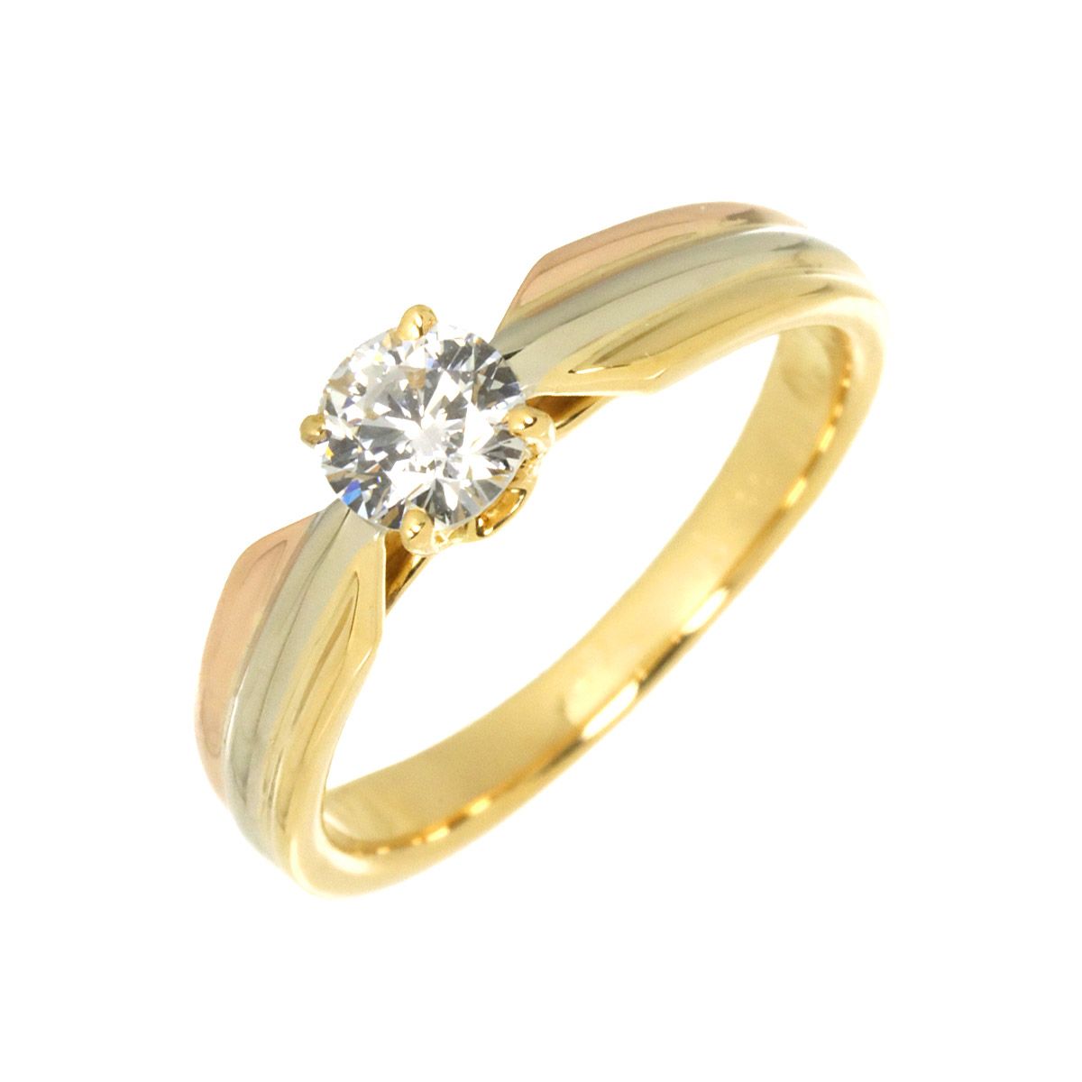カルティエ Cartier トリニティ ソリテール ダイヤ 0.34ct E/VS #47 リング K18 YG WG PG 3連 750 指輪 Trinity【鑑定書】 90329102 76,450円
