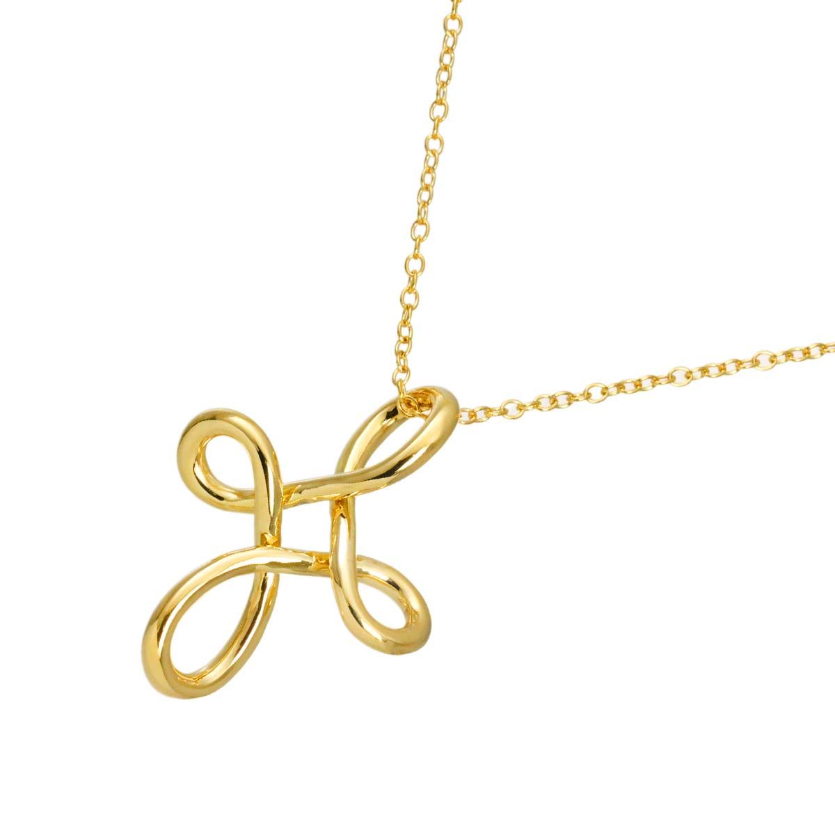 ティファニー TIFFANY&Co. インフィニティ クロス ロング ネックレス 66cm K18 YG イエローゴールド 750 Necklace 90331556 114,000円