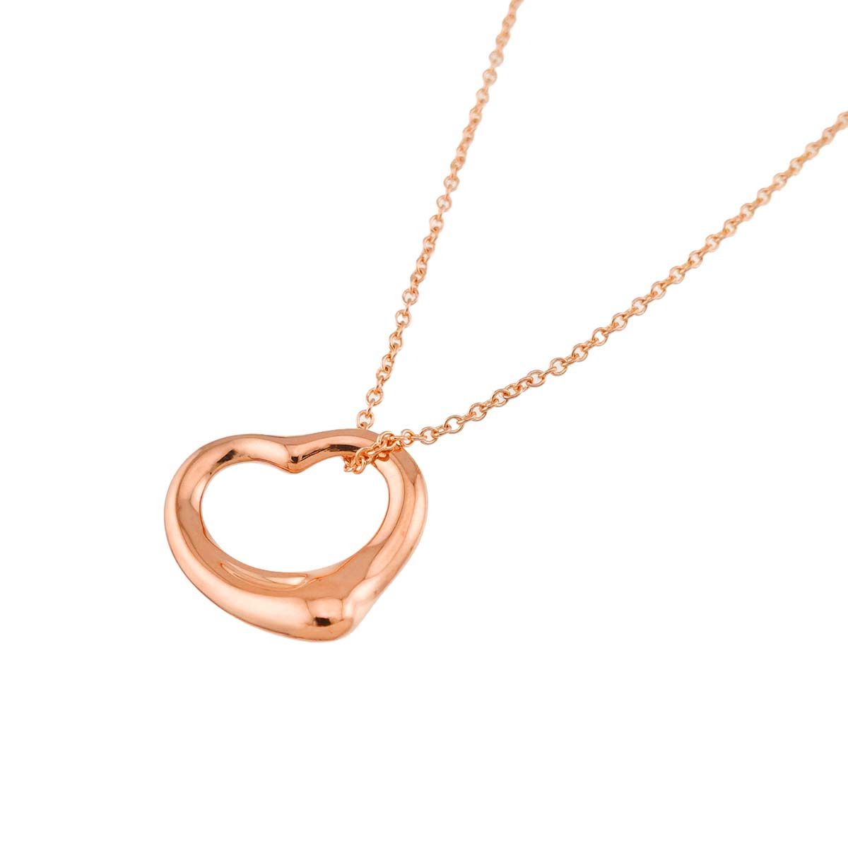 ティファニー TIFFANY&Co. オープンハート 幅16mm ネックレス 40cm K18 PG ピンクゴールド 750 Open Heart Necklace 90332896