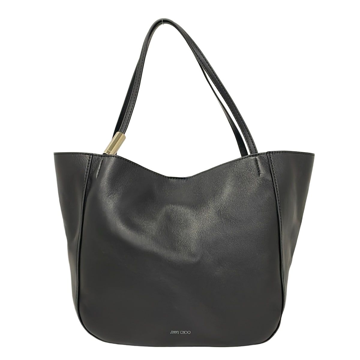 JIMMY CHOO(ジミーチュウ) トートバッグ美品 - 黒 ホログラムシールあり レザー