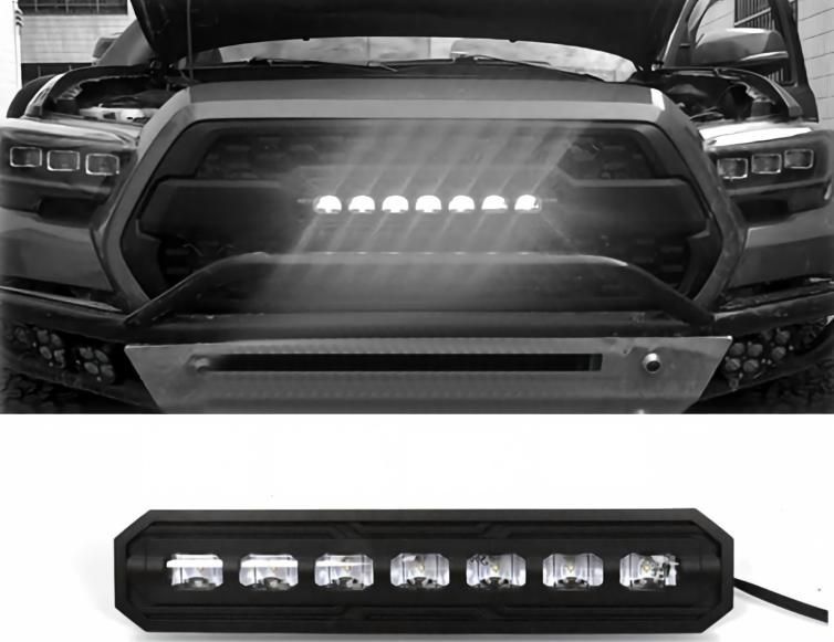 【送料無料】トヨタ タコマ 2016-2023年対応 フロントグリル用 LEDスポットライト PC製 無加工取付 フロントフェイス 外装アクセントパーツ